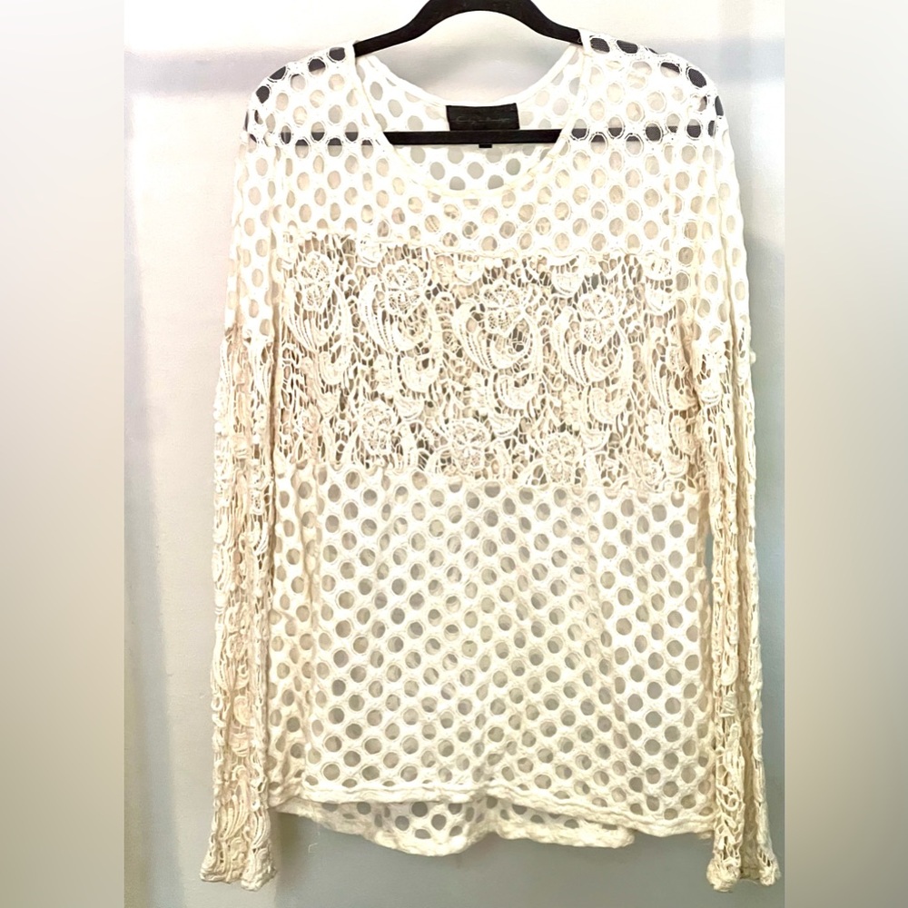 Sunday in Brooklyn long-sleeve crochet top